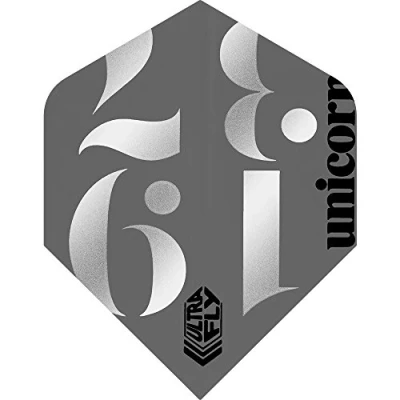 Image of Unicorn UltraFly Dart Flights Origins Silver Design Standard Plus Shape Ultra Durable 100 Micron Polyester PET
