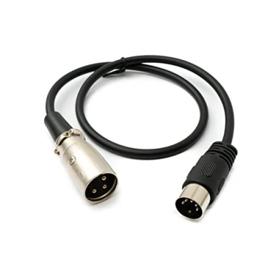 Image of System S Audio Cable 50 cm XLR 3 Pin Male to DIN 5 Adapter in Black