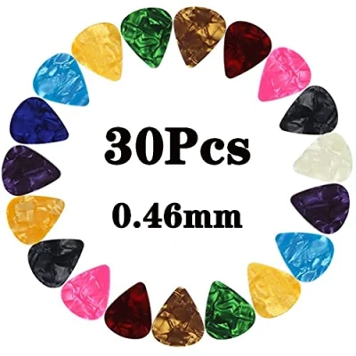 Image of BOBOZHONG Guitar Picks,30PCS Plectrums Celluloid Pick, Premium Picks for Acoustic Electric Guitars Bass or Ukulele（0.46MM）