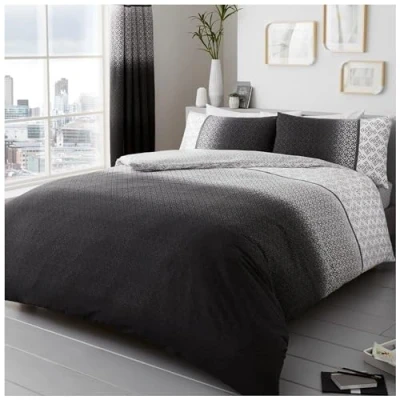 Image of GC GAVENO CAVAILIA Double Duvet Cover Set (200cm x 200cm) Polycotton Bedding Grey