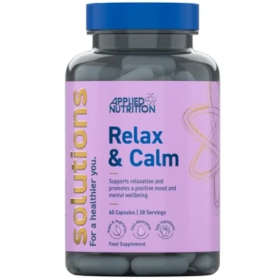 Image of Applied Nutrition Solutions Relax &amp; Calm High Strength Capsules Best Mood Enhancer Stress Relief Enhances Mental Wellbeing (60 30 Servings)