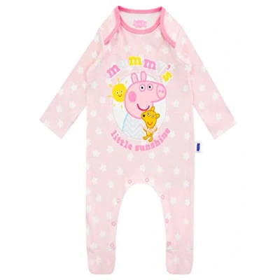 Image of Peppa Pig Baby Girls Sleepsuit Pink 6 9 Months