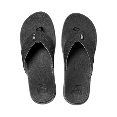 Image of Reef Men&#039;s Ortho Bounce Coast Flip Flops, Black, 5 UK