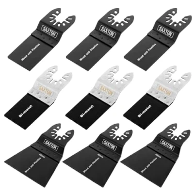Image of 9 x Saxton Blades Mix for Dewalt Wolf Stanley Worx Oscillating Multitools