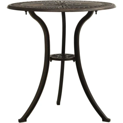 Image of vidaXL Garden Table Bronze 62x62x65 cm Cast Aluminium