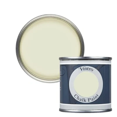 Image of Vintro Paint Pale Yellow Chalk Furniture Shabby Chic Ultra Matt Finish 125ml (125ml, Isabella Yellow)