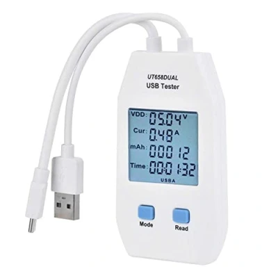 Image of USB Tester, UNI T LCD Tester Detector Voltmeter Ammeter Digital Power Capacity Meter(UT658 Dual)