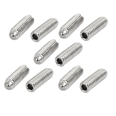 Image of Sourcingmap M4x12mm 304 Stainless Steel Spring Hex Socket Ball Point Grub Set Screws 10pcs