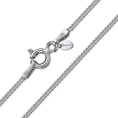 Image of Amberta Children&#039;s 925 Sterling Silver Chain Necklace: 1.3 mm Curb