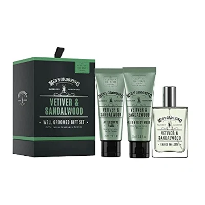 Image of Men&#039;s Grooming by The Scottish Fine Soaps Company Vetiver &amp; Sandalwood Well Groomed Gift Set