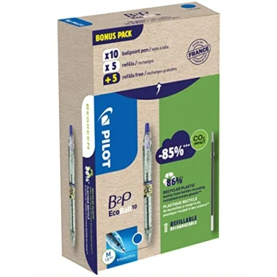 Image of Pilot 94297 Bonuspack 10 Pens and Refills B2P Ecoball, Blue, Tip 1 mm