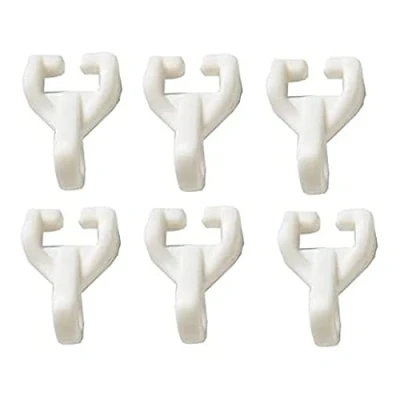Image of Merriway BH03626 (20 Pcs) Curtain Track Rail Gliders Hooks to Fit Swish Twin Glide Nylo Pack of 20 Pieces, White