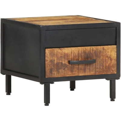 Image of vidaXL Bedside Cabinet 40x40x35 cm Rough Mango Wood