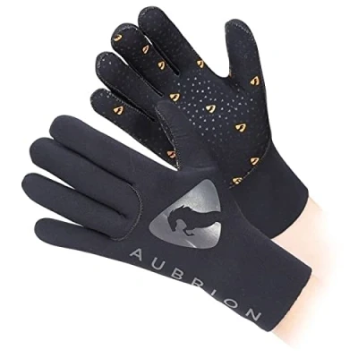 Image of Shires Aubrion Neoprene Yard Gloves in Black Large,