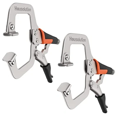 Image of Housolution C Clamps, [2 Pack] 11Inch Face Clamps Welding Clamp Locking Pliers with Swivel Pads, Heavy Duty Set &amp; Tool Vise Grip Wood Tools for Woodworking, Aligning,