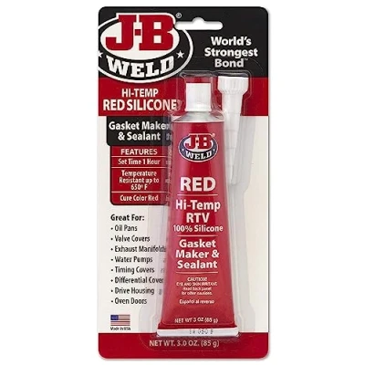 Image of J B Weld 31314 High Temperature RTV Silicone Gasket Maker and Sealant Red 3 oz.