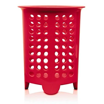 Image of Zeal G231R Cutlery Drainer/Utensil Pot, Melamine, Red, 14 x 17 cm
