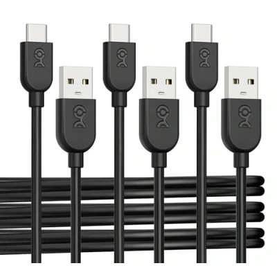 Image of Cable Matters 3 Pack Extreme Flexible Short USB A to C 0.3m in Black, Support Apple CarPlay, Android Auto, Charging for iPhone 15/15 Pro/15 Plus/15 Pro Max, Galaxy S23