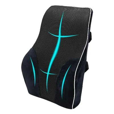 Image of Taylor &amp; Brown Lumbar Support Cushion Memory Foam Back Orthopaedic for Office Chair, Car Seat, Recliner, Pillow with Adjustable Strap