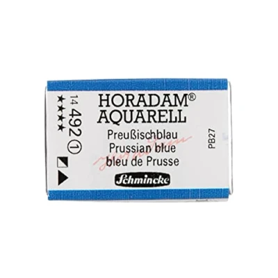 Image of Schmincke HORADAM® AQUARELL Finest Artists&#039; Watercolour Paints, 492 Prussian Blue, 14 043, 1/1 pan