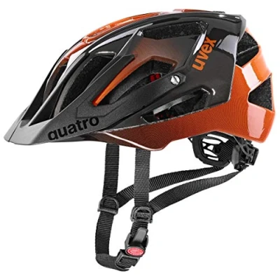 Image of uvex Quatro Secure Mountain Bike Helmet for Men &amp; Women Individual Fit Adjustable Shield Titan Orange 52 57 cm