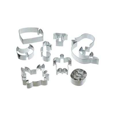 Image of KitchenCraft Sweetly Does It 3D Cookie Cutter Set Undersea Animal Biscuit Cutters, In Gift Box, Stainless Steel, 8 Pieces