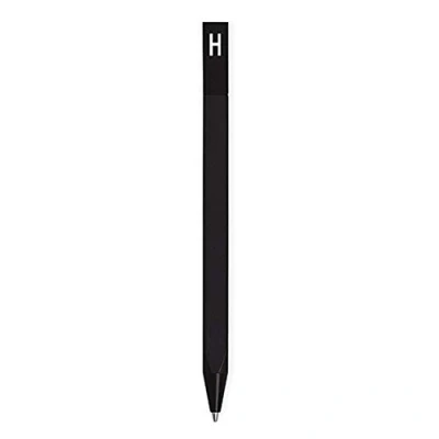 Image of Design Letters Personalised Engraved Black Ballpoint Ink Pen (A Z) with Initial for Business, Writing, Graduation, journaling, Signature Pens Ideal Stationary &amp; Gift
