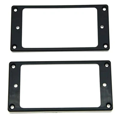 Image of KAISH 2pcs Black Humbucker Pickup Ring Curved Bottom Fame for Epiphone Les Paul