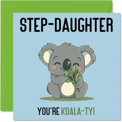 Image of Birthday Cards for Step Daughter Koala Ty Funny Happy Card from Mum Dad, Gifts, 145mm x Joke Greeting Women Her