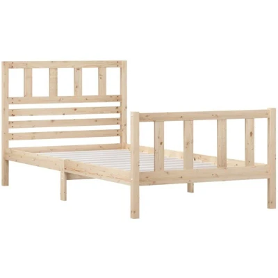 Image of vidaXL Bed Frame without Mattress Solid Wood 90x200 cm