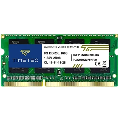 Image of Timetec 8GB DDR3L / DDR3 1600MHz (DDR3L 1600) PC3L 12800 PC3 12800(PC3L 12800S) Non ECC Unbuffered 1.35V/1.5V CL11 2Rx8 Dual Rank 204 Pin SODIMM Laptop Notebook PC Computer Memory RAM Module Upgrade