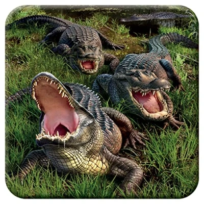 Image of 3D LiveLife Cork Coaster Gator Bog from Deluxebase. Lenticular Alligator Coaster. Non slip drinks mat with original artwork licensed renowned artist, Jerry LoFaro