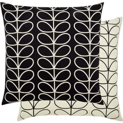 Image of Orla Kiely Small Linear Stem Feather Filled Cushion Monochrome