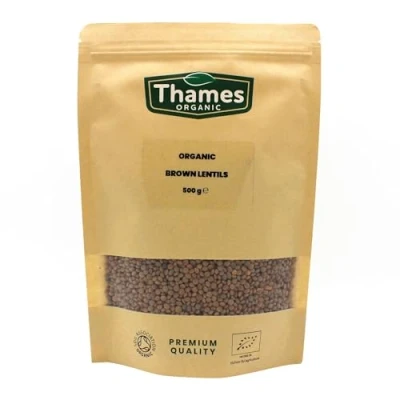 Image of Organic Brown Lentils 500g High Fibre, Protein, No Additives, Preservatives, Raw, Vegan, GMO Free Perfect for Soups, Salads, and Curries Nutritious Flavorful Thames