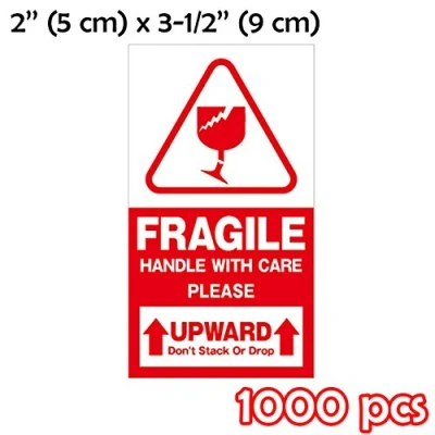 Image of Pack of 1000 &#039;Fragile&#039; Packing Stickers / Sticky Labels Large Fragile Handle with Care Keep Dry Upward Do Not Trample Shipping Box Warning Label