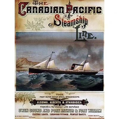 Image of Wee Blue Coo Travel Tourism Ship Liner Ocean Sea Canadian Pacific Canada Retro Art Print Poster Wall Decor 12X16 Inch