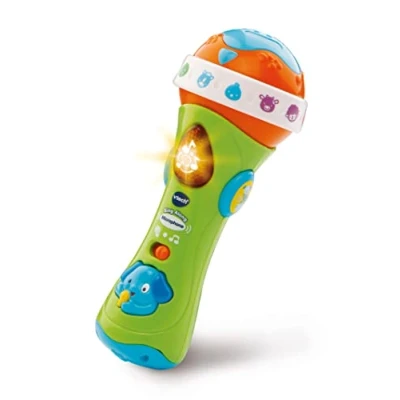 Image of VTech Sing Along Microphone for Kids Toddler Toy with Amplified Voice Effect and Animal Sounds Educational Toys Boys &amp; Girls 1, 2, 3+ Year Olds, 78763, English Version
