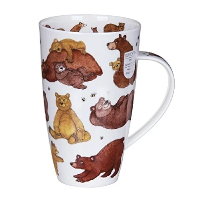 Image of Dunoon Grizzlies Mug, Henley Shaped, Bone China, 600 ml, Microwave and Dishwasher Safe, Made in UK