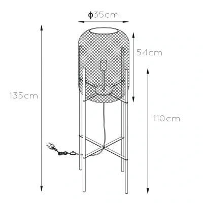 Image of Mesh Vintage Floor Lamp Ø 35cm 1xE27 Black