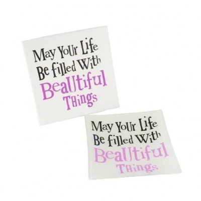 Image of Bright Side May Your Life Be Filled With Beautiful Things Glass Tray