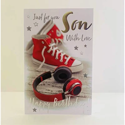 Image of Words n Wishes Just for You Son with Love Happy Birthday Card