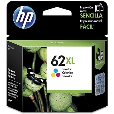 Image of HP 62XL Original Ink Cartridge Cyan, Magenta, Yellow Cartridges (Original, Pigment Ink, Yellow, OfficeJet 200 Envy 5640, Inkjet Printing)