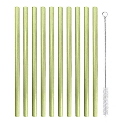 Image of 10 PCS Bamboo Drinking Straws, DesignerBox Reusable Straws Wooden Set for Kids and Adults, 100% Organic, Eco Friendly, BPA Free, Non Toxic, Biodegradable, Cleaning Brush &amp; Storage Box
