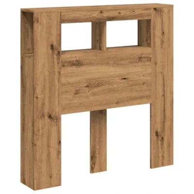 Image of vidaXL LED Headboard Artisan Oak Engineered Wood RGB Lights, Storage 100x18.5x103.5 cm Bedroom, Modern, Stylish
