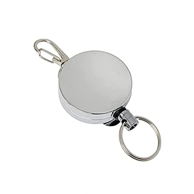 Image of ID Card Holder Zip Keyring Yo Yo, silver, 40 x mm