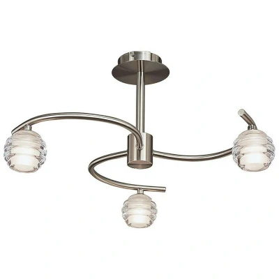 Image of Sphere Semi Flush 3 Light G9, Satin Nickel