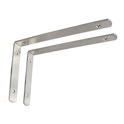 Image of Sayayo 4MM Shelf Bracket Corner Brace Joint Angle Support Wall Hanging 245mm*155mm, Stainless Steel Brushed Finished, 2 Pcs, EJ5218 2P