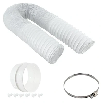 Image of SPARES2GO Vent Hose &amp; Extension Ring Kit for INDESIT Vented Tumble Dryer (4&quot; / 100mm Diameter)