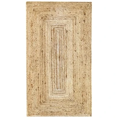 Image of HAMID Rug Jute Alhambra Natural Colour, Rug, Area 100% Fibre Hand Wovem, Braided for Home, Living Room, Floor Carpet..(150x80cm)