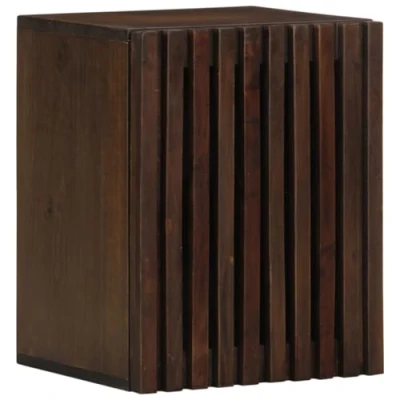 Image of vidaXL Bathroom Wall Cabinet 38x34x48 cm Brown Solid Mango Wood Mounted Storage 1 Door &amp; 2 Compartments